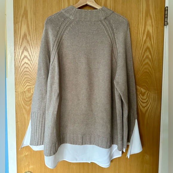 Brochu Walker Layered Crew Neck Looker Sweater in Tan - Picture 7 of 12
